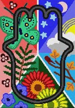 Pepita Needlepoint Canvas: Hamsa Nature, 7&quot; x 10&quot; - $50.00+