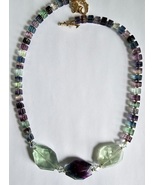 Gorgeous Rainbow Fluorite Necklace Handmade - £54.72 GBP