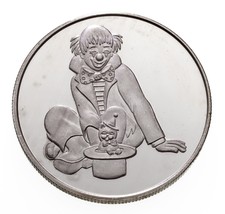 Creepy Clown &amp; Tricky Dog 1 oz. Fine Silver Art Round - £46.51 GBP