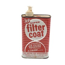 Vintage RP Super Filter Coat EZ Kleen Advertising Tin Can - £11.66 GBP