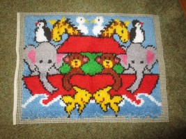 NEW Completed NOAH&#39;S ARK Latch Hook RUG or WALL HANGING - 20&quot; x 27&quot; to Bind - £11.79 GBP