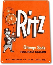 Ritz Orange Cola Soda Pop Advertising Vintage Retro Wall Decor Metal Tin... - £9.32 GBP