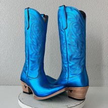 NEW Lane SMOKESHOW Womens Cowboy Boots 10 Blue Western Cowgirl Mid Calf ... - $272.25