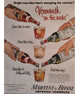 1952 Esquire Original Art Ad Advertisements Martini and Rossi Vermouth Old Crow - $10.80