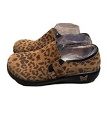 Alegria Kara Brown Leather Leopard Slip-on Comfort Shoe Womens Size EU 40 - $33.00