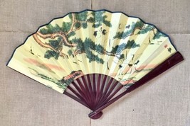 Chinese Bonsai Tree Paper Folding Handheld Fan Decorative For Wall Hanging - £15.48 GBP