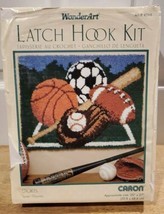 NEW- SPORTS Latch Hook Kit #4268 by Caron International Football, Baseball, Socc - $14.50