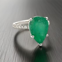 Natural Emerald Diamond Ring 6.5 14k WG 4.62 TCW Certified $4,950 310549 - £1,930.78 GBP