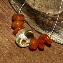 Lemon Quartz Smooth Rondelle Carnelian Beads Briolette Natural Loose Gemstone - £5.07 GBP