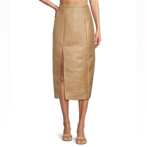 Antonio Melani The Style Bungalow Manana Raffia Midi Pencil Skirt, 12, Tan NWT - $92.57