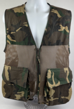 Browning Vest Mens Medium Brown Camo Duck Bird Hunting Game Pocket Full Zip - $36.62