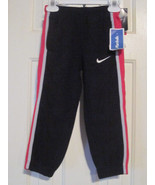 NWT - NIKE THERMA-FIT Boy&#39;s Size 5 Black Fleece Sports Pants - Red &amp; Gra... - £18.82 GBP