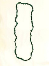 Vintage malachite dark green 34 inch long natural stone chip nugget necklace - £14.56 GBP