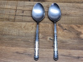 Oneida Northland Love Story Stainless Serving Spoons - 2 Piece Set - SHI... - $13.83