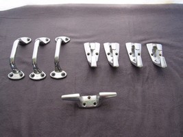 Chrome Boat Hardware Fixture Part Lot of 8 Pieces - £38.74 GBP