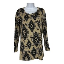 About A Girl Womens Los Angeles Geometric Print Long Sleeve Top Size L - £18.64 GBP