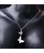Sterling Silver 925 Butterfly Pendant Necklace - £75.05 GBP