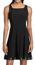 Womens Dress Evening Party Formal Chaps Black Sequin A-Line Jersey $100-... - $47.52
