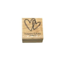 Stampin Up Happy Future Heart Wood Mounted Rubber Stamp Wedding Card Making - $4.99