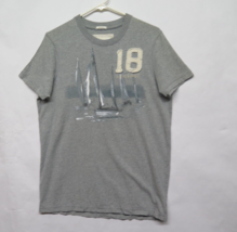 Abercrombie &amp; Fitch T Shirt Mens M Muscle Sailing Boats Graphic Tee Gray Vtg NY - £26.10 GBP