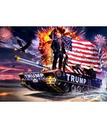 President Donald J Trump Tank Art Poster Republican Art Print 24x36&quot; 27x40&quot; - £8.76 GBP+