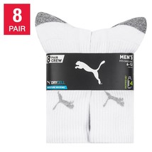 PUMA Men&#39;s Crew Sock, 8-pair Moisture Wicking Arch Support Black White C... - $398.69 MXN