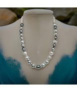 Diamond Tahitian Pearl Necklace 12.9 mm 18k Gold 17.25&quot; Certified $12,50... - €4.017,29 EUR