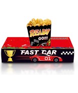 Racing car Party Theme Snack Trays W Popcorn Holders Movie Night 12 Pack... - $31.93 CAD
