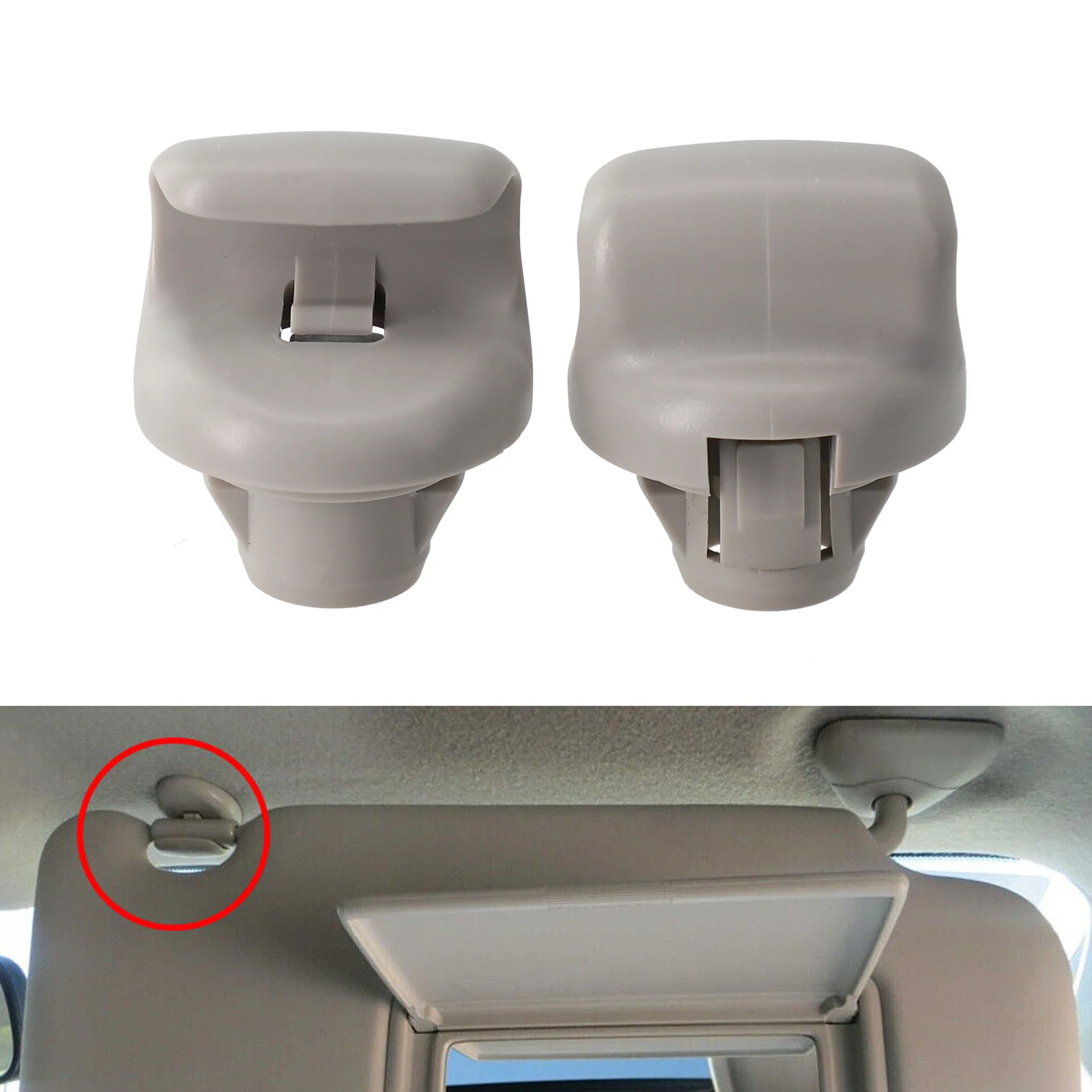 2Pcs Car Sun Visor Support Clip For Nissan Versa Note Sentra Juke Gray Left - $14.63