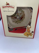 Bunnykins Royal Doulton Nursery Set Bowl &amp; Feeding Spoon New - £19.46 GBP