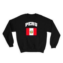 Peru : Gift Sweatshirt Flag Chest Peruvian Expat Country Patriotic Flags Travel  - £22.67 GBP