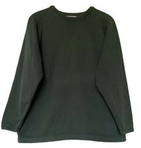 Eddie Bauer Women&#39;s Size L Green Crew Neck Knit Pullover Sweater 100% Co... - £20.50 GBP