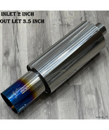 HI POWER MUFFLER 3.5&quot; HKS INSPIRED BLUE TIP  - 2 INCH INLET FREE SHIPPING - £77.88 GBP