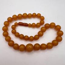 100% Genuine Vintage Baltic Amber Beads Necklace Butterscotch Egg Yolk 51 gr - £141.27 GBP