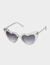 Betsey Johnson Crystal Clear Heart Sunglasses Grey - $89.07