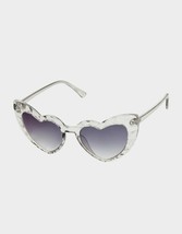 Betsey Johnson Crystal Clear Heart Sunglasses Grey - £70.97 GBP