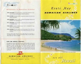 Hawaiian Airlines Brochure and Pictorial Route Map 1950&#39;s Convair 340 - £12.66 GBP