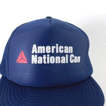 American National Can Men One Size Blue Trucker Hat Mesh Back Snapback Speedway - £11.48 GBP
