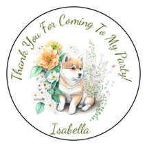 12 Personalized Shiba Inu Birthday Party Stickers Favors Labels tags 2.5... - £9.58 GBP