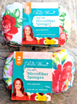 Pioneer Woman Floral Rose Pattern Microfiber Kitchen Sponges 2 Double Packs New! - $18.72