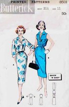 Misses&#39; SHIRTDRESS Vintage 1950&#39;s/60&#39;s Butterick Pattern 8501 Size 11 - £9.27 GBP