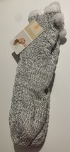NEW Fuzzy Long Shimmer Slippers Socks Non Skid Sequin Women&#39;s Sizes 8-10 Gray - £8.77 GBP