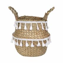 OMICE 22x20cm Storage Handmade Shopping Bag Rattan Woven Basket Belly Basket Flo - £13.50 GBP
