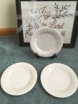 VINTAGE SET OF 3 GIBSON HOUSE WARES 7 5/8&quot; SALAD PLATE EMBOSSED RAISED F... - $9.75