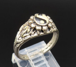 925 Sterling Silver - Vintage Antique Beaded Floral Yin Yang Ring Sz 7 - RG25535 - £26.33 GBP