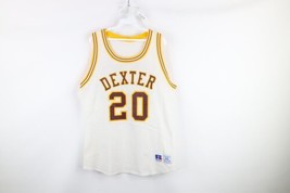 Vtg 90s Russell Athletic Mens 44 Spell Out Striped Mesh Basketball Jersey USA - $49.45