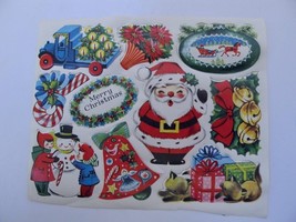 Vintage Gummed Die Cut Seals Stickers Christmas Santa Kittens Truck Bell... - $6.00