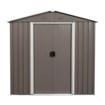 Gray 6x5ft Metal Outdoor Storage Shed | Sliding Doors &amp; Robust Iron - $285.99