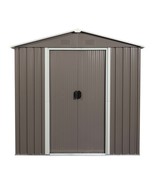 Gray 6x5ft Metal Outdoor Storage Shed | Sliding Doors &amp; Robust Iron - $5,320.40 MXN