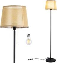 bulbeats LED Floor Lamp for Living Room with Fabric Lampshade, 8W 3000K Warm Whi - £30.46 GBP